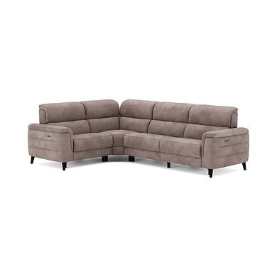 Cassius Right hand Corner Electric Recliner Sofa in Dexter Nutmeg Fabric