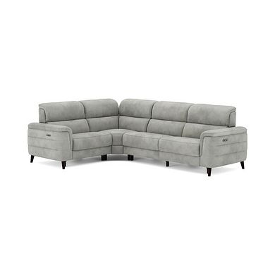 Cassius Right hand Corner Electric Recliner Sofa in Dexter Stone Fabric