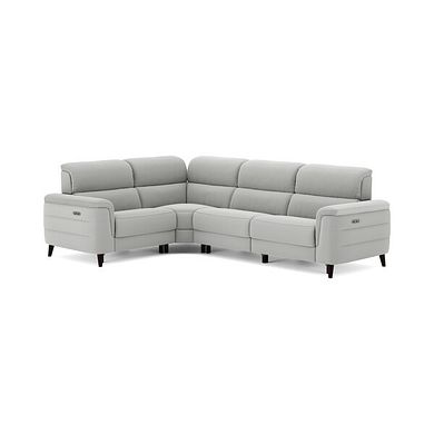 Cassius Right hand Corner Electric Recliner Sofa with Adjustable Power Headrests in Bella Lead Grey Fabric