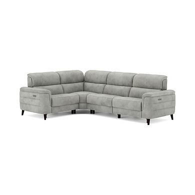Cassius Right hand Corner Electric Recliner Sofa with Adjustable Power Headrests in Dexter Stone Fabric