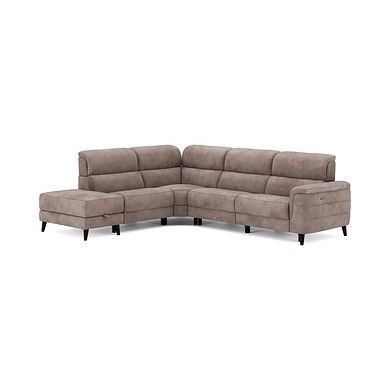 Cassius Right hand Corner Electric Recliner Sofa with Storage Chaise and Power Headrests in Dexter Nutmeg Fabric