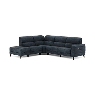Cassius Right hand Corner Electric Recliner Sofa with Storage Chaise and Power Headrests in Dexter Shadow Fabric