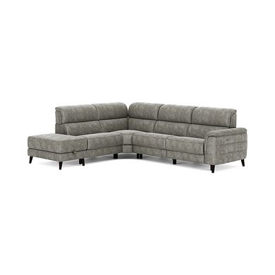 Cassius Right hand Corner Electric Recliner Sofa with Storage Chaise and Power Headrests in Marble Mink Fabric