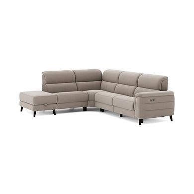 Cassius Right hand Corner Electric Recliner Sofa with Storage Chaise in Bella Latte Fabric