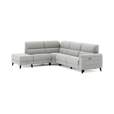 Cassius Right hand Corner Electric Recliner Sofa with Storage Chaise in Bella Lead Grey Fabric