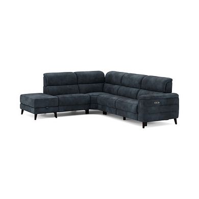 Cassius Right hand Corner Electric Recliner Sofa with Storage Chaise in Dexter Shadow Fabric