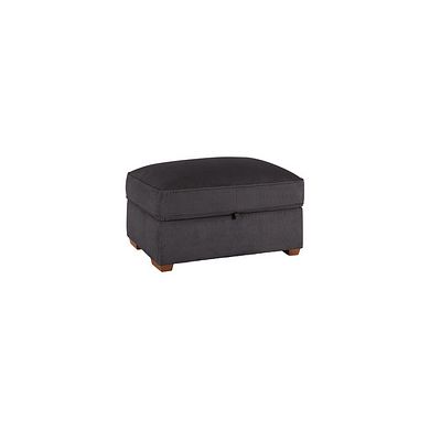 Nebraska Corner Chaise Large Storage Footstool in Charcoal fabric