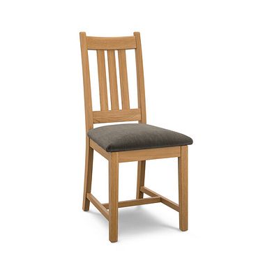 Classic Natural Oak Chair with Verona Chocolate Fabric Seat