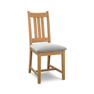 Classic Natural Oak Chair with Verona Grey Fabric Seat