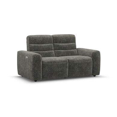 Cohen 2 Seater Electric Recliner in Plush Charcoal Fabric