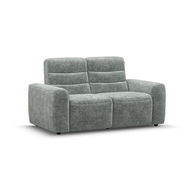 Cohen 2 Seater Electric Recliner in Plush Silver Fabric
