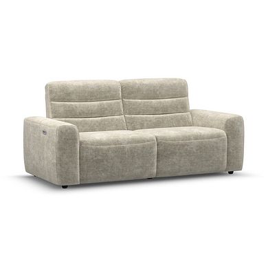Cohen 3 Seater Electric Recliner in Plush Beige Fabric