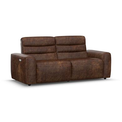Cohen 3 Seater Electric Recliner in Ranch Dark Brown Fabric