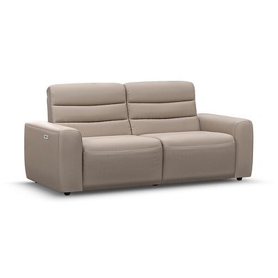 Cohen 3 Seater Electric Recliner in Virgo Buff Leather