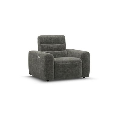 Cohen Electric Recliner Armchair in Plush Charcoal Fabric