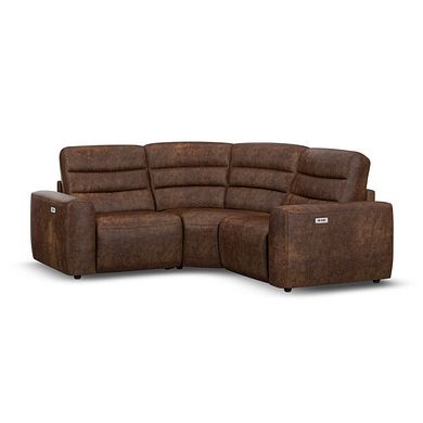 Cohen Group 1 Electric Recliner in Ranch Dark Brown Fabric
