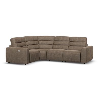 Cohen Group 2 Electric Recliner - Right Hand in Miller Earth Brown Fabric