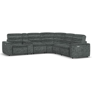 Cohen Group 3 Electric Recliner with 1 Console in Dapple Grey Fabric