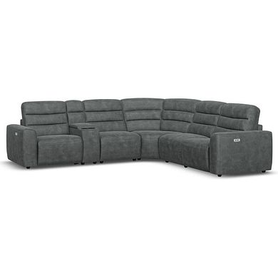 Cohen Group 3 Electric Recliner with 1 Console in Miller Grey Fabric