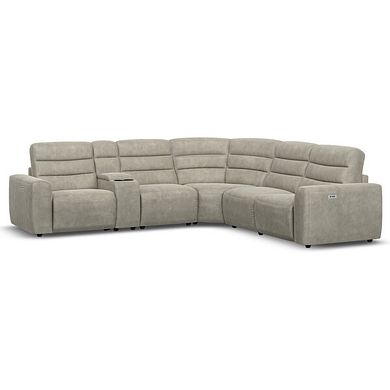 Cohen Group 3 Electric Recliner with 1 Console in Miller Taupe Fabric