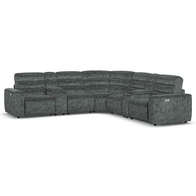 Cohen Group 3 Electric Recliner with 2 Consoles in Dapple Grey Fabric