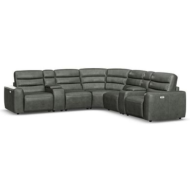 Cohen Group 3 Electric Recliner with 2 Consoles in Virgo Lead Leather