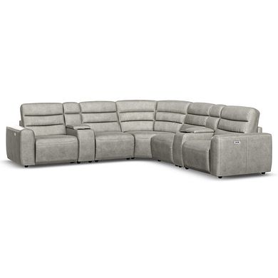 Cohen Group 3 Electric Recliner with 2 Consoles in Virgo Platinum Leather