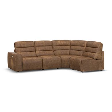 Cohen Group 4 Electric Recliner in Ranch Brown Fabric