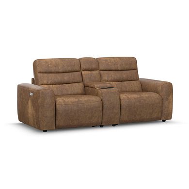 Cohen Group 8 Electric Recliner with 1 console in Ranch Brown Fabric