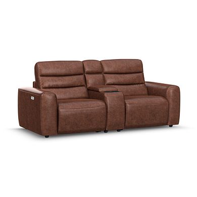 Cohen Group 8 Electric Recliner with 1 console in Virgo Chestnut Leather