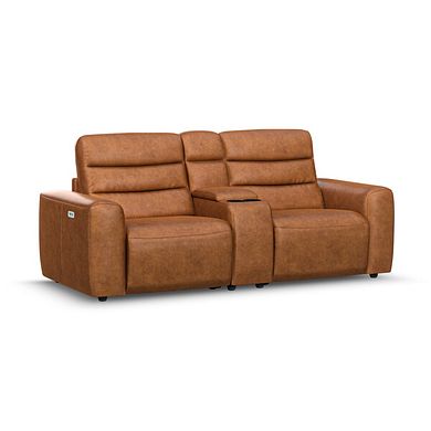 Cohen Group 8 Electric Recliner with 1 console in Virgo Cognac Leather