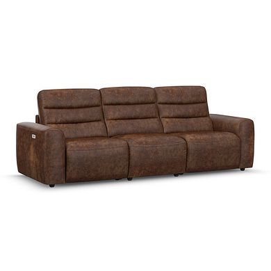 Cohen Group 9 Electric Recliner in Ranch Dark Brown Fabric