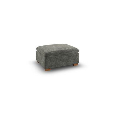 Cohen Storage Footstool in Plush Charcoal Fabric