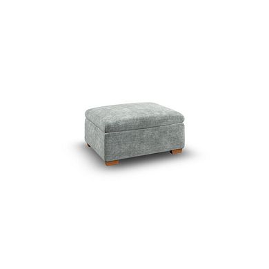 Cohen Storage Footstool in Plush Silver Fabric