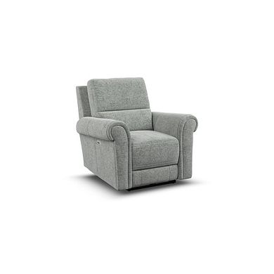 Colorado Electric Recliner Armchair in Hopsack Platinum Fabric