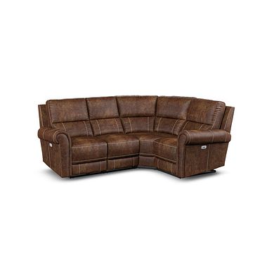 Colorado Electric Reclining Left Hand Modular Group 2 in Ranch Dark Brown Fabric