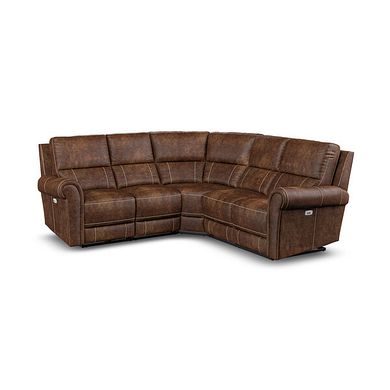 Colorado Electric Reclining Modular Group 3 in Ranch Dark Brown Fabric