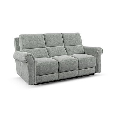 Colorado 3 Seater Electric Recliner in Hopsack Platinum Fabric