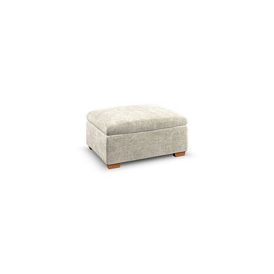 Colorado Storage Footstool in Plush Beige Fabric