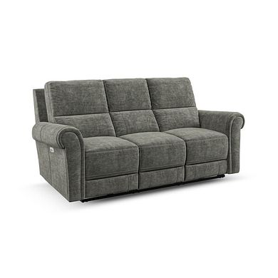 Colorado 3 Seater Electric Recliner in Plush Charcoal Fabric