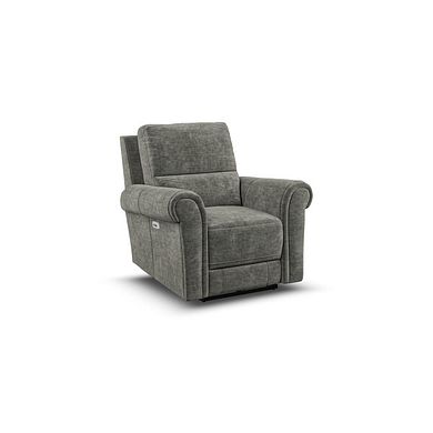 Colorado Electric Recliner Armchair in Plush Charcoal Fabric