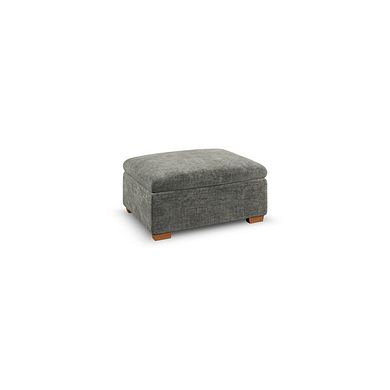 Colorado Storage Footstool in Plush Charcoal Fabric