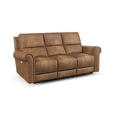 Colorado 3 Seater Electric Recliner in Ranch Brown Fabric
