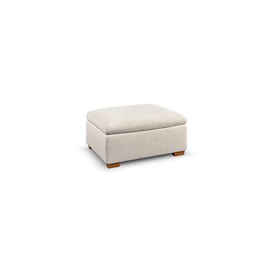 Colorado Storage Footstool in Hopsack Natural Fabric