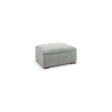 Colorado Storage Footstool in Hopsack Platinum Fabric