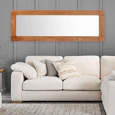 Contemporary Natural Solid Oak 1800mm x 600mm Wall Mirror