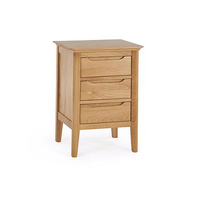 Copenhagen Natural Solid Oak 3 Drawer Bedside Table