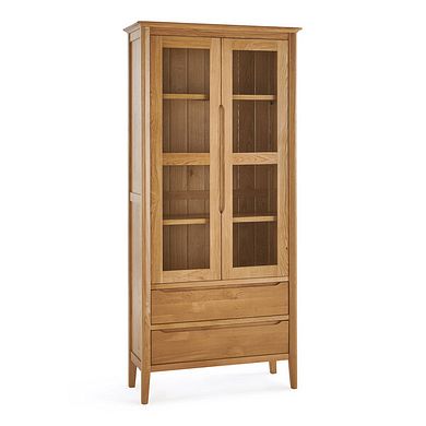 Copenhagen Natural Solid Oak Display Cabinet