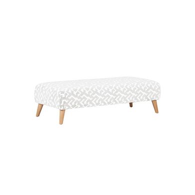 Dalby Footstool in Patterned Ivory Fabric