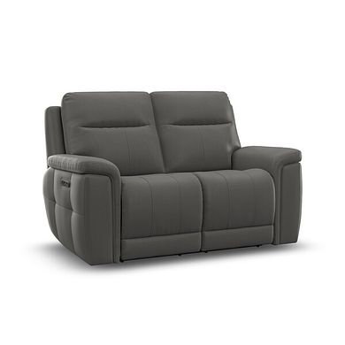 Dalton 2 Seater Electric Recliner Sofa with Power Headrests in Elephant Grey Leather